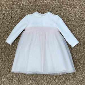 VESTITO CON TULLE PLISSE' ROSA