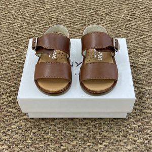 SANDALETTI IN PELLE COLOR CUOIO