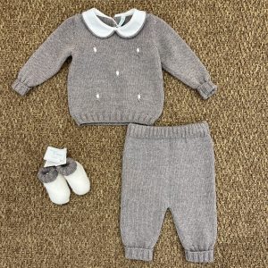COMPLETO DUE PEZZI COLOR BISCOTTO BEBE DI ALMY