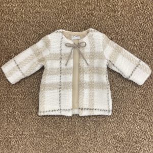 CAPPOTINO IN MAGLIA A QUADRI BEIGE