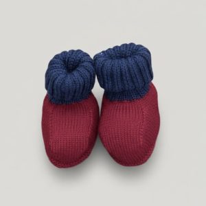 BABBUCCE ROSSE E BLU IN LANA MERINO