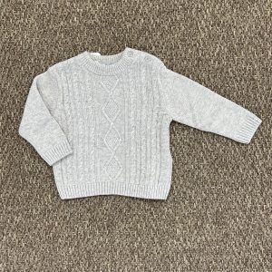 MAGLIONCINO BEIGE CON TRECCE E ROMBI